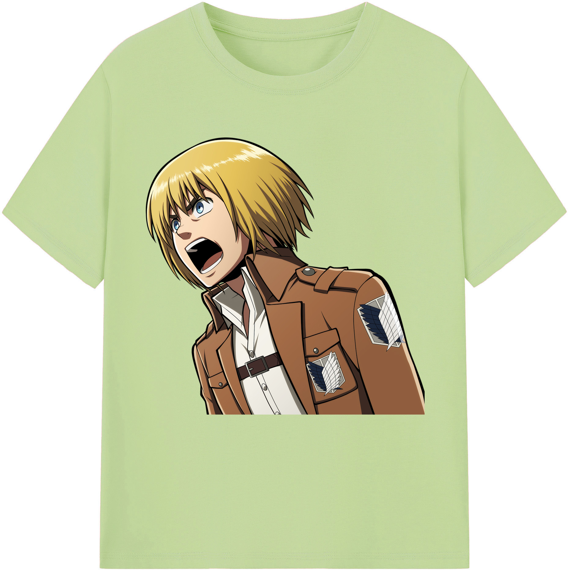 （画像用） 進撃の巨人 アルミン·アルレルト Attack on Titan Armin Arlert 綿100％半袖Tシャツ（フロントプリント）